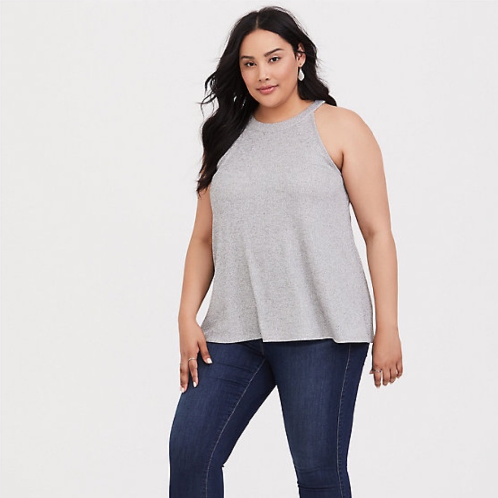 Torrid 00X Gray Ribbed Goddess Tank NWT